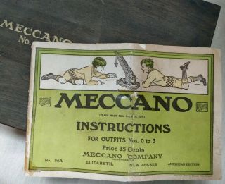Vintage 1926 Meccano Instructions For Outfits Nos.  0 To 3 Book No.  56a