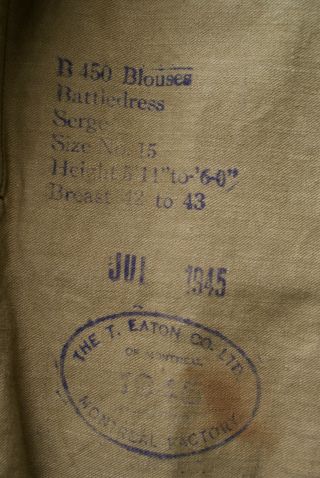 WW2 Canadian Army Battle dress large size 5