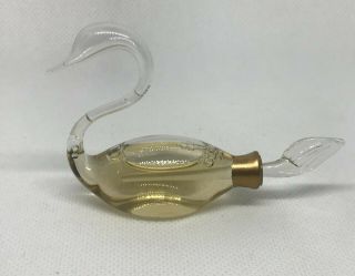 Clear Blown Glass Swan Perfume Bottle Vintage