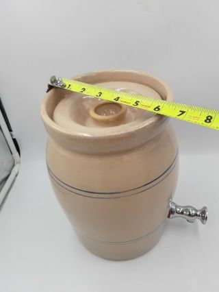 1 Gallon Stoneware Crock Water Cooler With Lid Vintage 8
