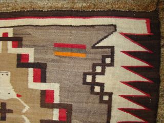 Antique Pictorial Navajo Rug Steer Heads Crosses Large 45X72 3