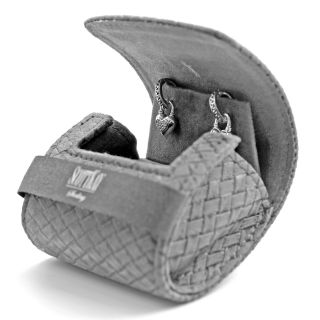 Scott Kay Designer Equestrian Sterling Silver Hearts Earrings W/ Diamonds & Case