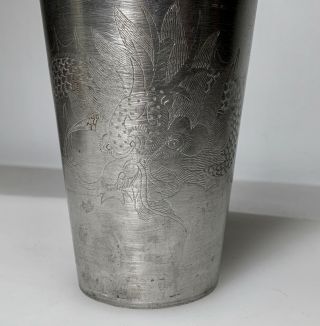 Vintage CHINESE KUT HING SWATOW Pewter DRAGON DRINK SHAKER Cocktail Shaker 4