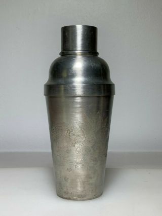 Vintage CHINESE KUT HING SWATOW Pewter DRAGON DRINK SHAKER Cocktail Shaker 8