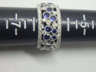 Tiffany & Co.  Platinum,  diamond and blue Sapphire Cobblestone band ring size 5.  5 11