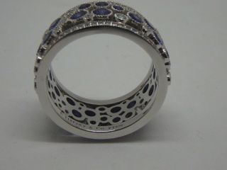 Tiffany & Co.  Platinum,  diamond and blue Sapphire Cobblestone band ring size 5.  5 9