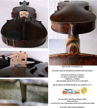 OLD GERMAN HOPF VIOLIN - see video - ANTIQUE master バイオリン rare скрипка 小提琴 694 7
