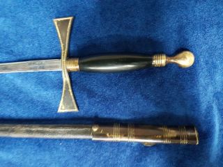 Antique Masonic Lodge Sword Black Hilt & Scabbard