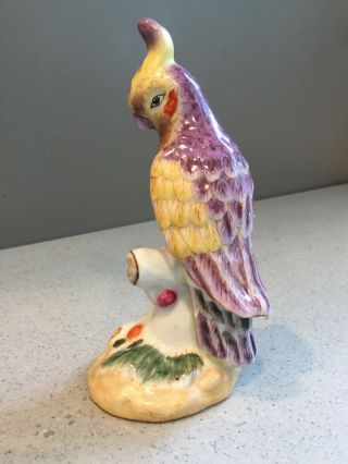 Antique Vtg Hand painted Porcelain Parrot Bird Figurine Marked 5 