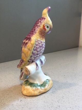 Antique Vtg Hand painted Porcelain Parrot Bird Figurine Marked 5 