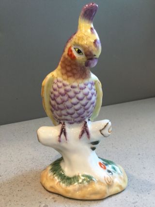 Antique Vtg Hand painted Porcelain Parrot Bird Figurine Marked 5 