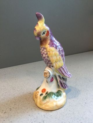 Antique Vtg Hand painted Porcelain Parrot Bird Figurine Marked 5 