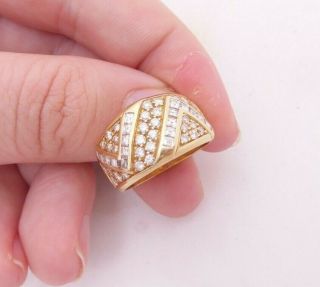 18ct Gold 1.  44ct Diamond Ring,  Princess Round Cut Heavy Designer Cluster 18k 750