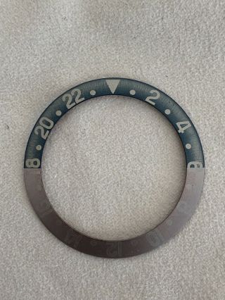 VINTAGE 1960’s ROLEX PEPSI GMT 1675 BEZEL INSERTS.  FAT FONT.  FADED. 2