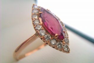 Rare & Vintage 18ct Gold Ruby & Diamond Ladies Ring Circa 1924