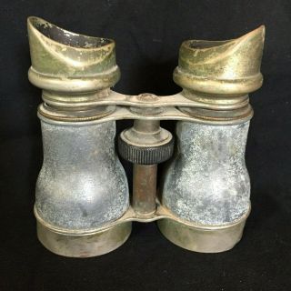 Antique Wwi Era " Chevalier Of Paris " Brass Nickle Military Binoculars Field Glas