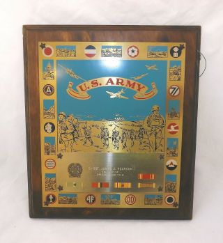 Vintage Wwii U.  S.  Army Plaque - 3rd Eng.  Group Co.  A - Named - Collectible