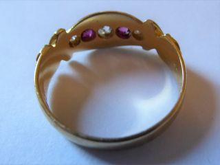 Antique Edwardian 18ct Yellow Gold,  Diamond & Ruby Engagement Ring 6