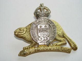 Canada Ww2 Cap Badge The Royal 22e Regiment