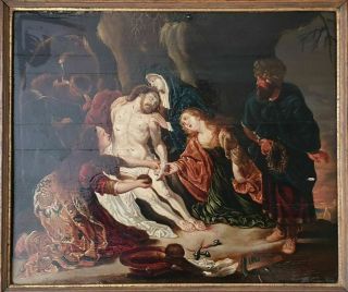 " Pieter Lastman (1583 - 1633) " Antique Oil Painting On Wood Panel " Religious Scene "
