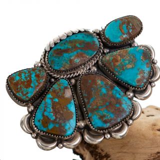 Navajo Turquoise Necklace Pendant Brooch Sterling Silver (d) Mary Morgan Old A,