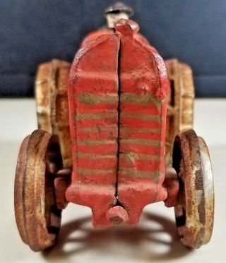 Vintage Hubley Cast Iron Red Ford Tractor Paint 2