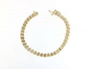 4ctw Vintage Diamond Tennis Bracelet 14k Yellow Gold Chain Link