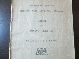 Cdn Wwi Religious Tract.  Divine Service 1914