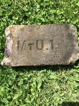 Very Rare Antique Brick Labeled “mtu.  1” Mount Union Pa In Salvahe