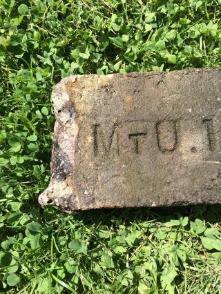 Very Rare Antique Brick Labeled “MTU.  1” Mount Union PA In Salvahe 2