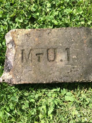 Very Rare Antique Brick Labeled “MTU.  1” Mount Union PA In Salvahe 3