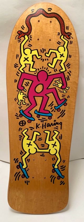 Rare Vintage Keith Haring Skateboard Deck 1989 Nos Nr Warhol Basquiat Nyc