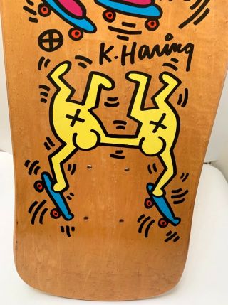 RARE Vintage Keith Haring skateboard deck 1989 NOS NR Warhol Basquiat NYC 4