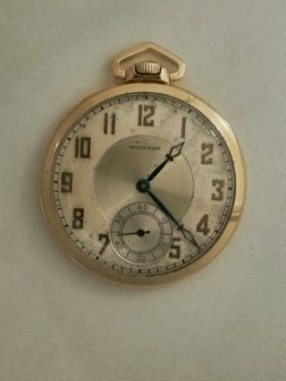 Waltham 12 Size 17 Jewels Fancy Dial (1933) Gold Filled Case.
