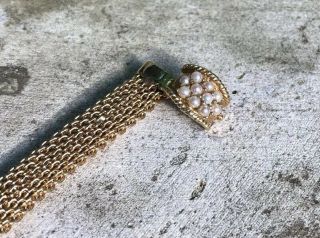 Antique Vintage Mid - Century 14k Yellow Gold Pearl Wedding Bracelet 26.  7g Custom 7