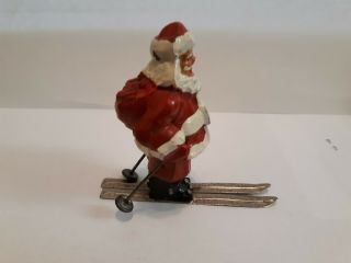 Vintage Barclay Santa on Skis Lead Figure with Skis and Poles,  USA 5
