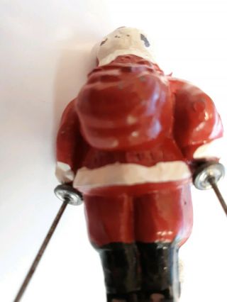 Vintage Barclay Santa on Skis Lead Figure with Skis and Poles,  USA 7