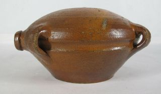 Antique 19th C French Stoneware Harvest Canteen From Normandy France NR yqz 4