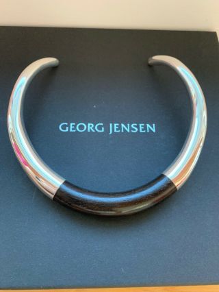 Georg Jensen Aura Sterling Ebony Choker Neck Cuff Spectacular