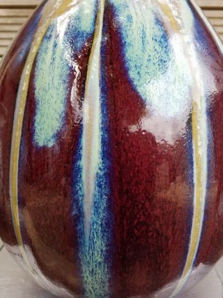 Antique Chinese Flambe Glazed Porcelain Vase 33cm Tall 5