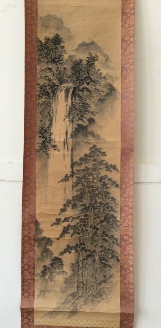 掛軸Japan Japanese Hanging Scroll Landscape View Sansui [E312] 2