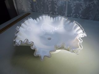 Large White Opaline Milk Glass Plate Tray Dish Fruit Centerpiece Porcelain Deco
