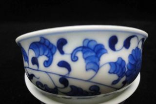 A Rare Old Chinese Blue and White Glaze Porcelain TeaBowls Cups Marks 6