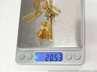 Rare Lapponia 14k Gold Tourmaline Necklace Hallmarked Designer Freeform Funky 11