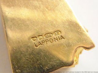 Rare Lapponia 14k Gold Tourmaline Necklace Hallmarked Designer Freeform Funky 8
