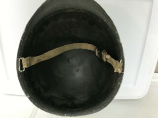WWII US Army Painted M1 Steel Helmet Front Seam and Swivel Bale 5