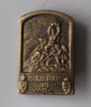 Wwi Austrian K.  U.  K.  Army Patriotic Cap Badge / Isonzo Armee / 1915–1917