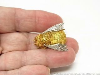 Ultra Rare 20k Gold Tiffany Co.  Platinum Diamond Wing Monster Bee Pin Clip 20gr 10