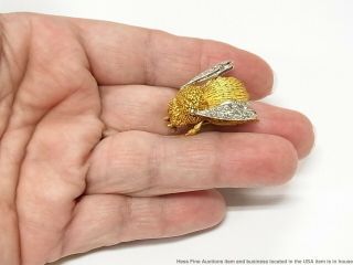 Ultra Rare 20k Gold Tiffany Co.  Platinum Diamond Wing Monster Bee Pin Clip 20gr 11