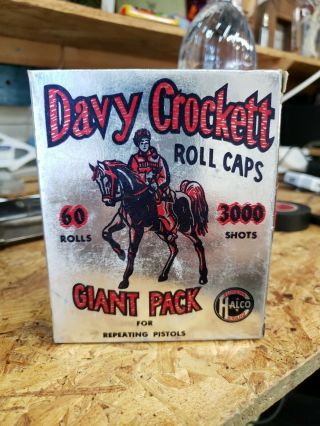 Vintage Rare Davy Crockett Roll Caps & Box Nice
